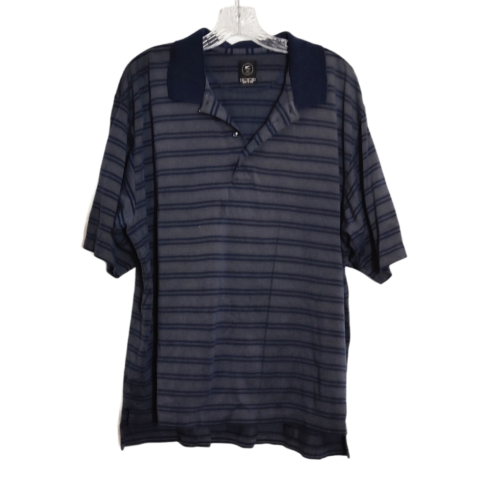 Nike Golf Blue Stripe Polo Shirt Short Sleeve XL